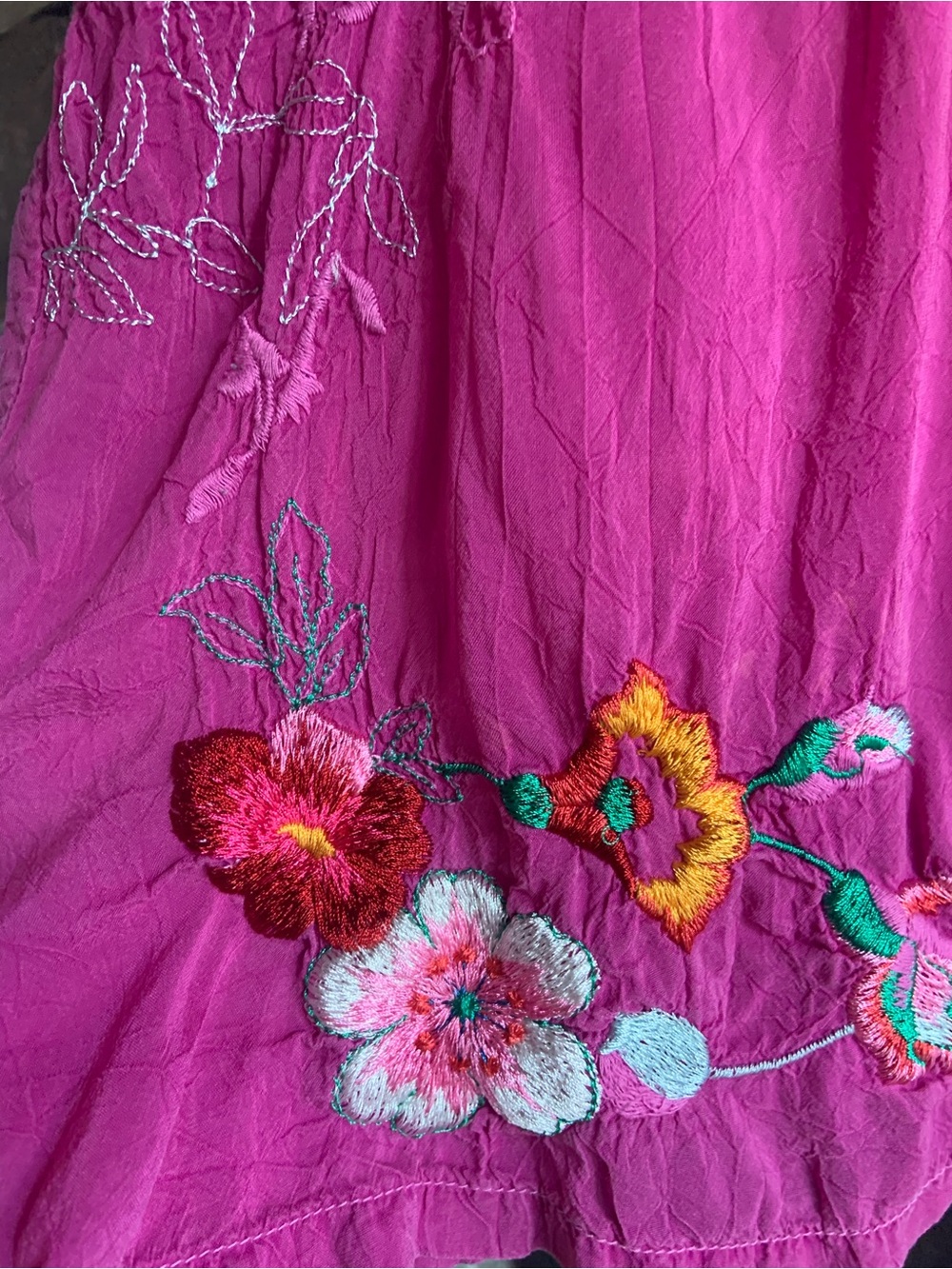 Johnny Was Bright Fuchsia Embroidered Peasant Tunic - Picture 8 of 14